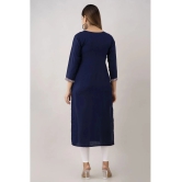 Kapadia - Navy Rayon Womens Straight Kurti ( Pack of 1 ) - None