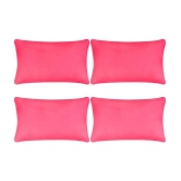 PINDIA Pack of 4 Pink Pillow Cover - Pink