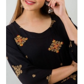 Lee Moda - Black Rayon Womens Anarkali Kurti ( Pack of 1 ) - S