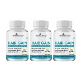 Herbs Library Hair Gain, Herbal Supplement for Hair , 60 Capsules Each (Pack of 3)