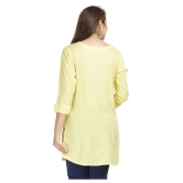 HIGHLIGHT FASHION EXPORT - Yellow Rayon Womens Straight Kurti ( Pack of 1 ) - L