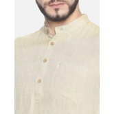 Men Fawn Hemp Long Kurta