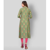 Vbuyz - Green Rayon Womens Front Slit Kurti ( Pack of 1 ) - L