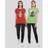 CHOZI - Multi Color Cotton Blend Regular Fit Women's T-Shirt ( Pack of 2 ) - None