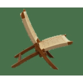 Orchid Homez Hand Woven Lounge Chair Folding Solid Wood Outdoor Chair (Natural) (Off- White)