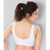 Dermawear White Poly Cotton Solid Sports Bra - 38C