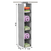 PrettyKrafts 5 Tiers Clothes Hanging Organizer, Wardrobe for Regular Garments, Shoes Storage Cupboard, Hanger Bag