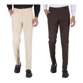 Playerz - Multicolor Polycotton Slim - Fit Men's Formal Pants ( Pack of 2 ) - None