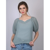 Light Greenish Blue Solid Regular Top (OTL-TPS1023)-Green / S