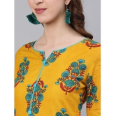 Antaran Cotton Printed Kurti With Pants Womens Stitched Salwar Suit - Yellow ( Pack of 1 ) - None