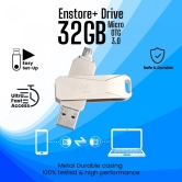 EVM 32GB USB3.0 V8 OTG Pendrive (Silver)