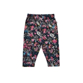 Girls Allover Flower Print On Grey Legging (95%Cotton 5%Elasthan Jersey)