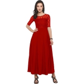 Sheetal associates - Red Crepe Women's Gown ( Pack of 1 ) - None