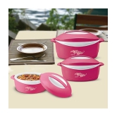 Milton DELIGHT JR GIFT SET Pink Steel Serve Casserole ( Set of 3 , 500,1000,1500 mL ) - Pink