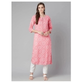 Divena - Pink Cotton Womens Straight Kurti - XXL