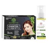 Soundarya Herbs Facial Kit (140gm) with Free 100ml Cucumber Toner | Achieve a Radiant Glow - Charcoal Facial kit