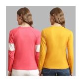 Fabflee - Multicolor Cotton Regular Fit Womens T-Shirt ( Pack of 2 ) - None