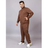 YHA Dirty Brown Fleece Regular Fit Mens Tracksuit ( Pack of 1 ) - None