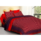 Polycotton Printed Double Bedsheets-Royal Blue