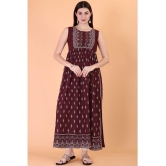 Glomee - Mauve Rayon Women's Straight Kurti ( Pack of 1 ) - None