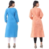 DESHBANDHU DBK - Multicolor Cotton Womens Straight Kurti ( Pack of 2 ) - None