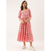 Divena Cotton Printed Knee Length Womens Fit & Flare Dress - Pink ( Pack of 1 ) - None