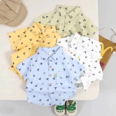 Boys Airplane Summer Shirt-Yellow / 3-4 Years