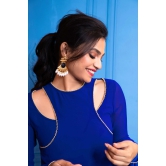 Royal Blue Overlapped Anarkali-XL