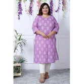 Swasti Cotton Printed Straight Womens Kurti - Purple ( Pack of 1 ) - None