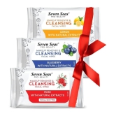 Seven Seas Makeup Remover & Cleansing Facial Wipes Pack Of 03(Lemon,Rose,Blueberry)