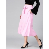 Women Pink Solid A-Line Skirts