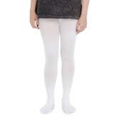 Plain Knitted Tights For Girls - White White 6-8 Years