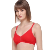 Sona WomenS M1020 Red Non Padded Soft Fabric Everyday T-Shirt Bra-30 / B / Red