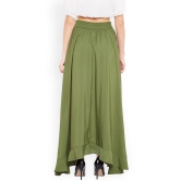 Women Olive Green Flared Solid Palazzos