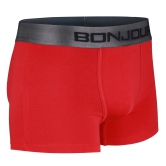 Men's Mid-Rise Premia Cotton Trunk With Elasticated Band - Red Red M