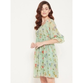 Floral Printed Georgette Empire Dress