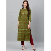 KIPEK - Green Rayon Womens Straight Kurti ( Pack of 1 ) - None