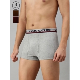 Lux Cozi - Multicolor Cotton Blend Mens Trunks ( Pack of 3 ) - None