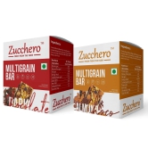 Zucchero Multigrain Variety Pack, Choco Almond + Dark Chocolate Bar, Pack of 10 [Whole Oats + Hi-Fiber + Flat Tummies]