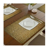 bulfyss PVC Textured Rectangle Table Mats ( 42 cm x 26 cm ) Pack of 6 - Green - Green