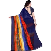 LEELAVATI - Blue Georgette Saree With Blouse Piece ( Pack of 2 ) - Blue