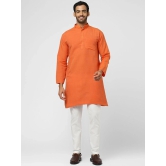 DESHBANDHU DBK - Orange Cotton Mens Kurta ( Single ) - None