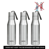 Milton Super 1000 Single Wall Stainless Steel Bottle, Set of 3, 1000 ml Each, Silver | 100% Leak Proof | Office Bottle | Gym Bottle | Home | Kitchen | Hiking | Treking Bottle | Travel Bottle