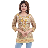 Meher Impex - Yellow Crepe Womens Straight Kurti ( Pack of 1 ) - L