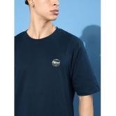 Difference of Opinion - Navy Cotton Oversized Fit Mens T-Shirt ( Pack of 1 ) - None