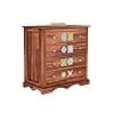 SAHIRAM CHOUDHARY;  Solid Sheesham Wood Handcrafted Chest of Drawers with 4 Drawers Sideboard Cabinet Storage || Kitchen Cabinet || Bedroom Furniture, Durable Handcrafted Sideboard