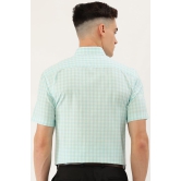 Men Green Regular Fit Formal Half Sleeves Formal Shirt