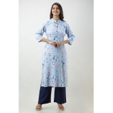 MAUKA - Blue Straight Rayon Women's Stitched Salwar Suit ( Pack of 1 ) - None