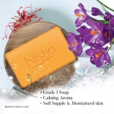 Nisha Luxury Soap Bar Saffron & Sandal Soap for Soft & Beautiful Skin, Bathing Soaps for Women & Men 100g Pack of 12