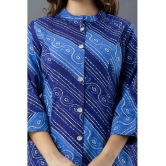 Lee Moda - Blue Cotton Women's Front Slit Kurti ( Pack of 1 ) - None